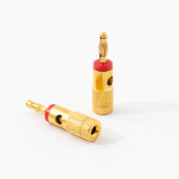 4mm Banana Plug with Color Ring - High Quality Straight Open Hole Speaker Audio Connector