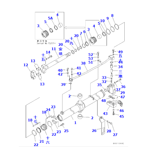 Bulldozer D155AX-15 cylinder assembly 707-02-00340