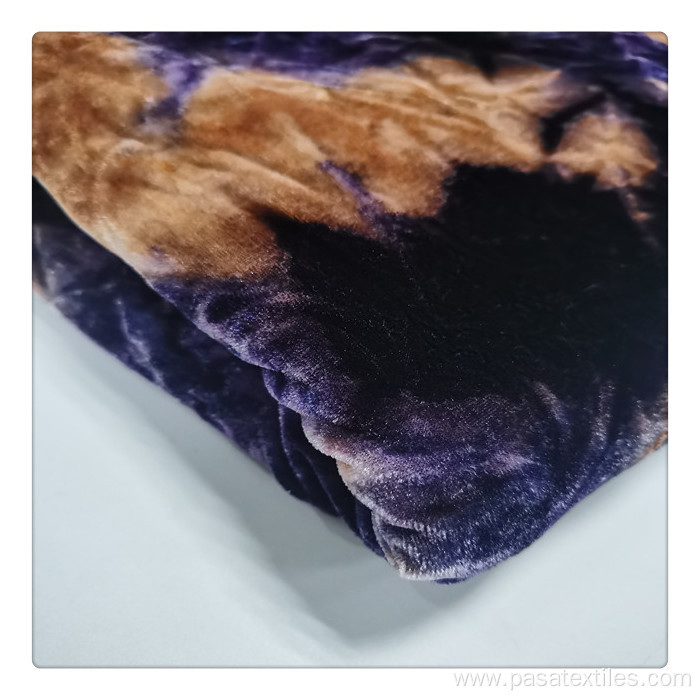 Custom velvet printing tie-dye fabric for dress