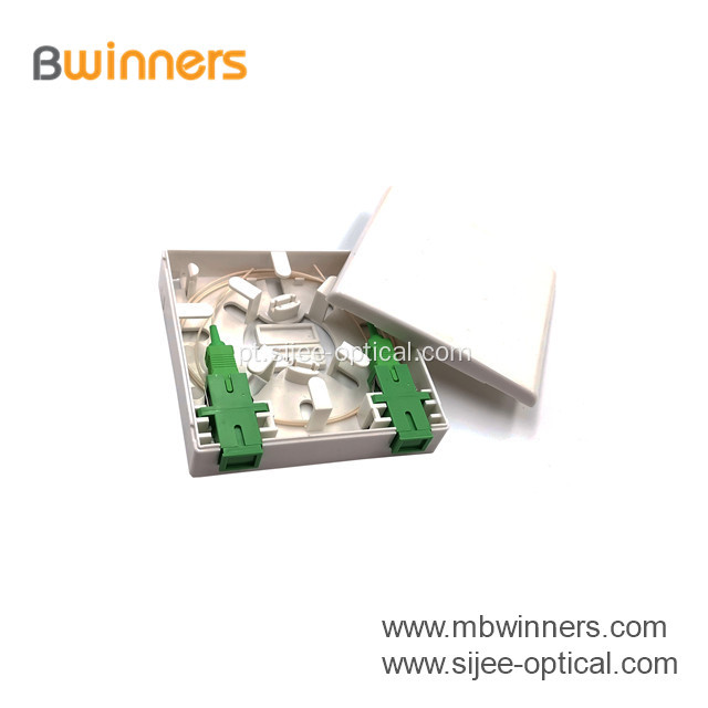 Mini caixa de parede do soquete da placa frontal de 2 portas de fibra óptica para FTTH