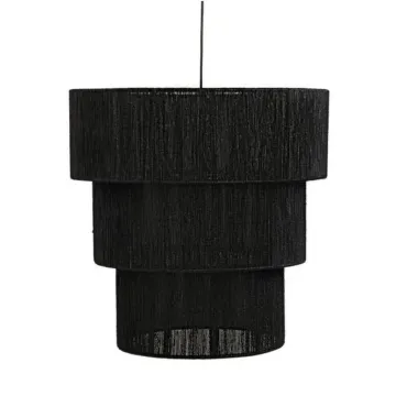 Factory Wholesale Black Resin Basket Pendant Lamp with Hemp Rope for Living Room and Study Lighting - RP0348