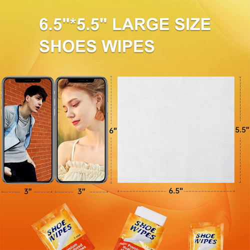 Na-customize na Sports Shoe Wet Wipes na may Double Textured Dot Non-Woven Tela