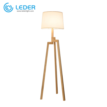 LEDER nacht houten tafellamp