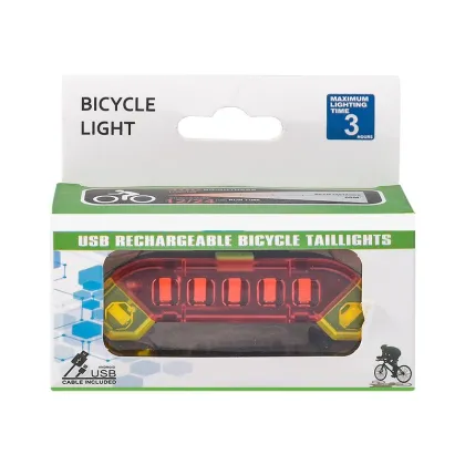 USB Portable Rechargeable Bicycle Tail Light for Night Riding Safety