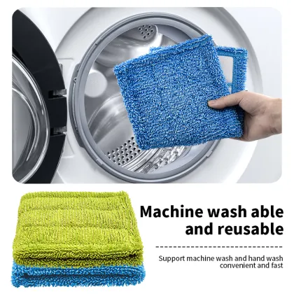 Reusable Microfiber Sweeper Dry Mop Pads with Straps for Swiffer