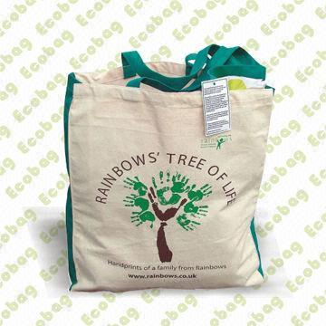 Shopping Tote Bag, Made of Organic Cotton, Customized Sizes, Colors and Logos are Accepted