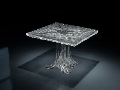 Transparent Brook Square Crystal Side Table
