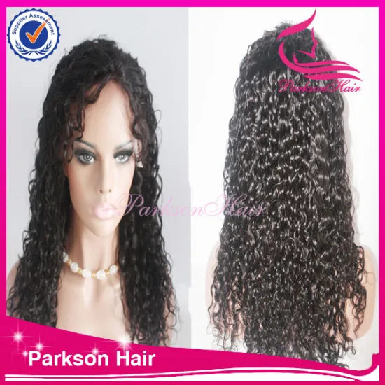 Top quality brazilian hair curly natural color high density human hair 8-26inch full lace wig with baby hair
