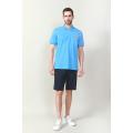 MEN'S KNIT BLUE COLOR PLAIN DYED POLO