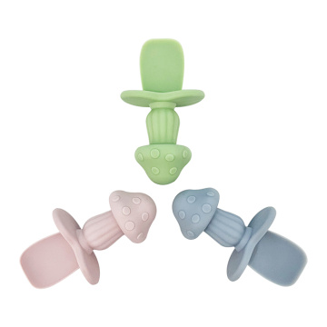 Wholesale Cute and Safe Baby Silicone Spoon and Fork Set Baby Feeding Set Children's Spoon Fork licking spoon