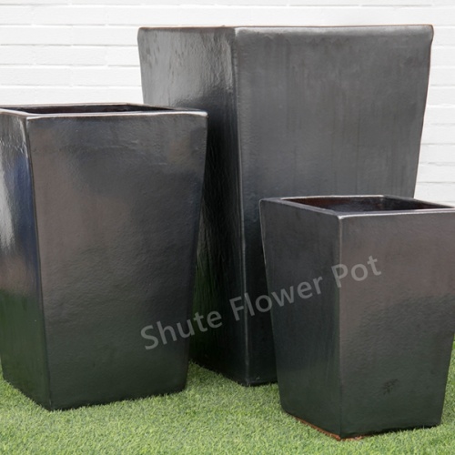 Wholesale Large Black Glazed Plant Pots