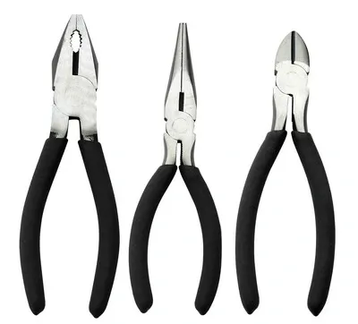 3PCS Head Polished Carbon Steel Dipped Handle Haedware Combination Mixed Tool Set Pliers