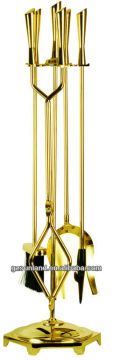 5-pcs fireplace tools set,Brass plated