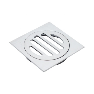 New Square Hair Catcher: Brass Chrome Plated Shower Drain Grate - Silver Shower Floor Drain Trap for Bathroom