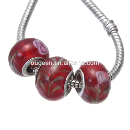 Fashiom style big hole beads murano glass lampwork handmade beads