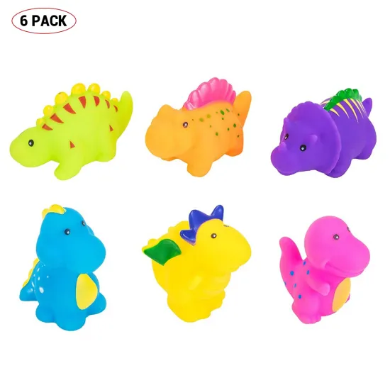 Bath Toys Bathroom Toys For Kids Rubber 6Pcs Silicone Dinosaur Baby Bath Toys Cute Animal Water Bathing Shower Fun Toy #20