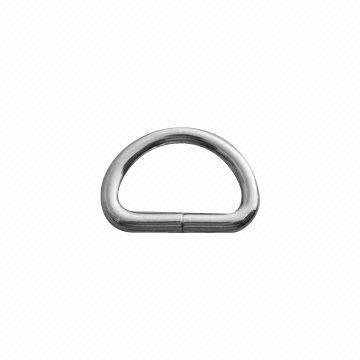 Metal D ring, nickel-free, for handbags