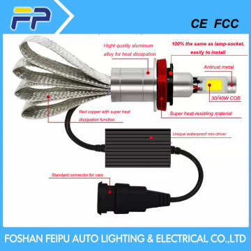 LED car head lights 60W Blanco y azul de luz LED de las luces del coche coche de cabeza