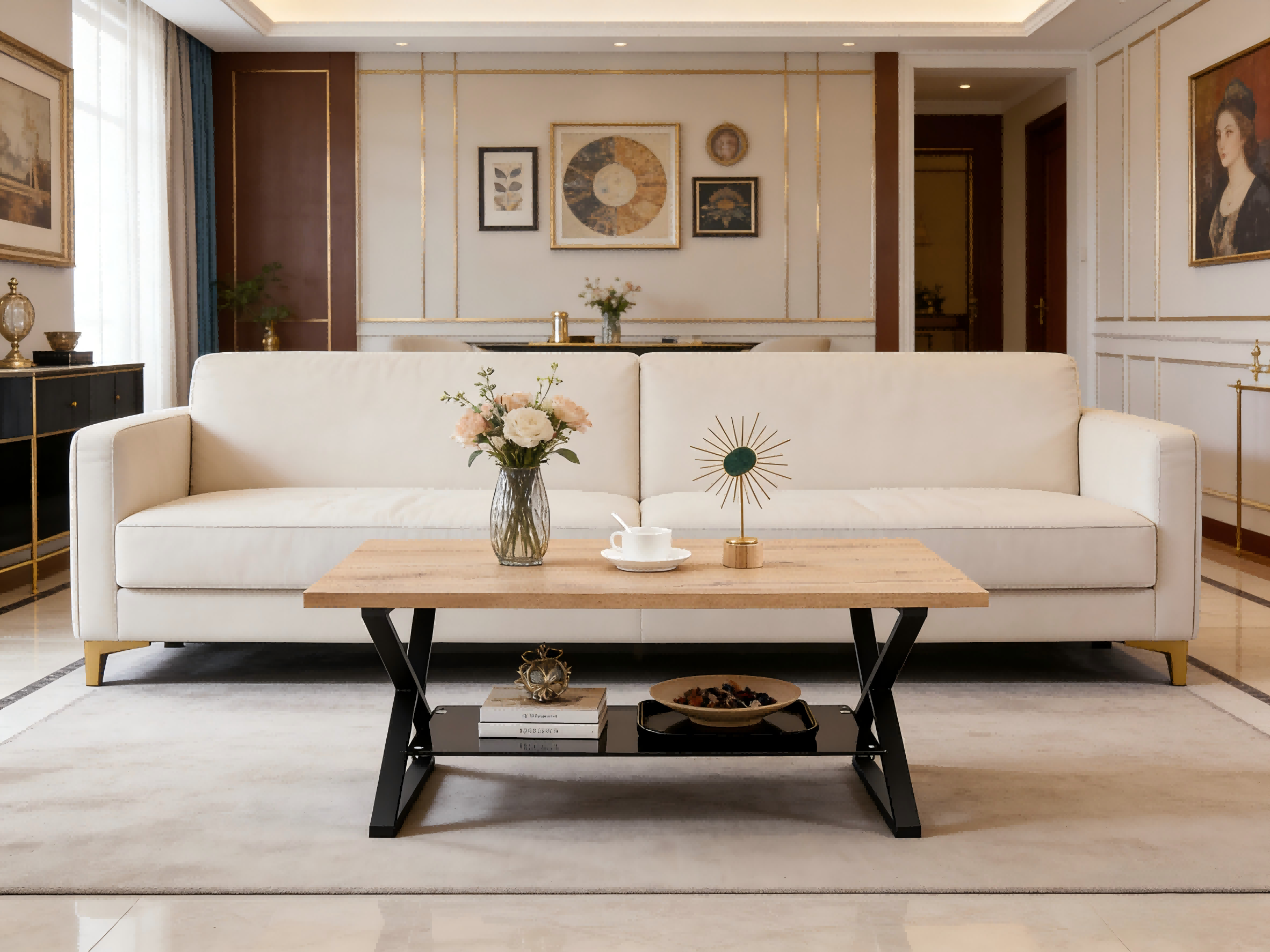 TL-21C06 coffee table with wooden top 1