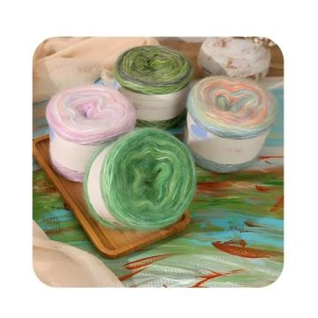 Segmento de rolo de fio mohair misturado acrílico ecológico tingido anti-bactérias fantasia uster testado anel de alta tenacidade bordado de costura