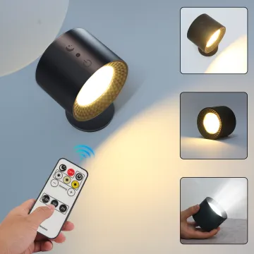 Senya-Pro Remote Wall Sconces: Rechargeable 3 Color Temperatures, Dimmable, 360° Rotation LED Wall Lights