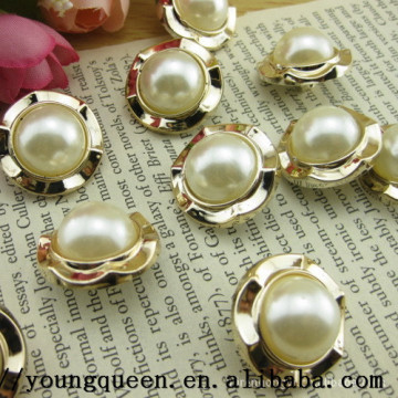 Phnom Penh semicircle plated ABS imitation pearl inlay buttons 22mm diy fashion accessories