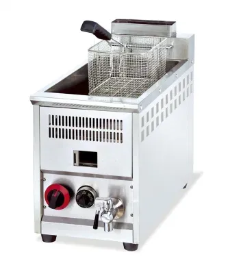 High Quality Commercial Kitchen Equipment 1-Tank 1-Basket Gas Fryer