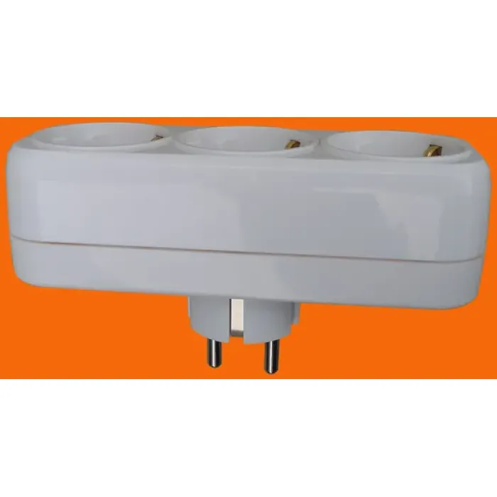Adaptor Daya Listrik AC 3 Arah Gaya Eropa (P8813)