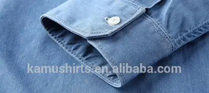 Wholesale Denim shirt for mens shirt factory Cotton washed BLUE mens denim shirts