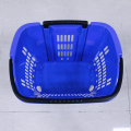 Grosir keranjang belanja plastik biru dengan pegangan
