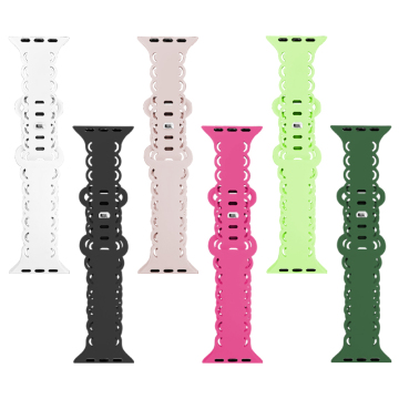 Lace Design Silicone Watch Band for Apple Watch 41mm/45mm - Solid Color Replacement Band for iWatch 9/8/7/6