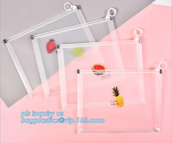 Custom Packaging Clear PVC Jelly Bag with Plastic Slider Ziplock PVC Storage Cosmetics Packing Bag, white logo small plastic sli