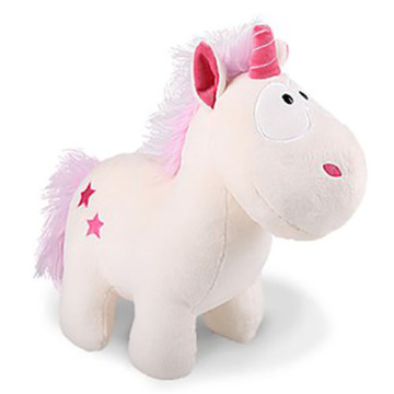 Jouet de fourrure de licorne mignonne rose blanc drôle