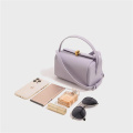 Dreamy Lilac Ladies' Genuine Leather Pillow Tote Bag