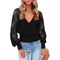 Women's Lace Patchwork Backless Sweater Tops