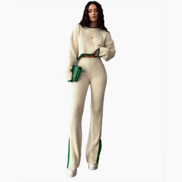 Customize Women's Long Sleeve Knit Pullover and Pant Set