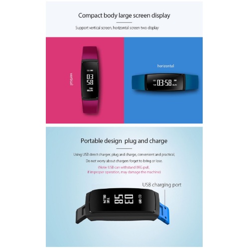 TPU Bluetooth Heart Rate Touch Screen Bracelet