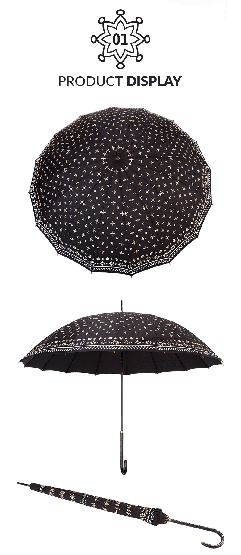 ladies stick umbrella 