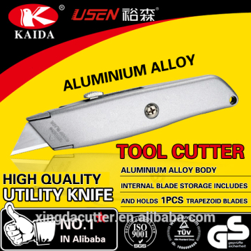 Best selling aluminium handle retractable three cutting depth cutter knife