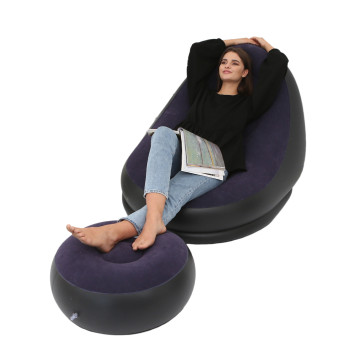 Inflatable Custom Outdoor Lazy Sofa Bed with Footrest and Ottoman