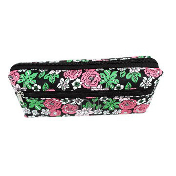 BLACK flowers Pencil Bag for girls E-MOUSE Simple Style OEM/ODM