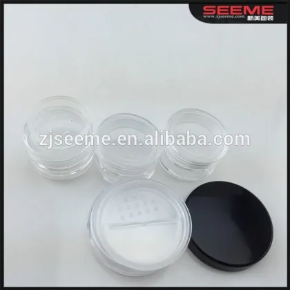 As plastic Loose powder jar/mineral cosmetics jars