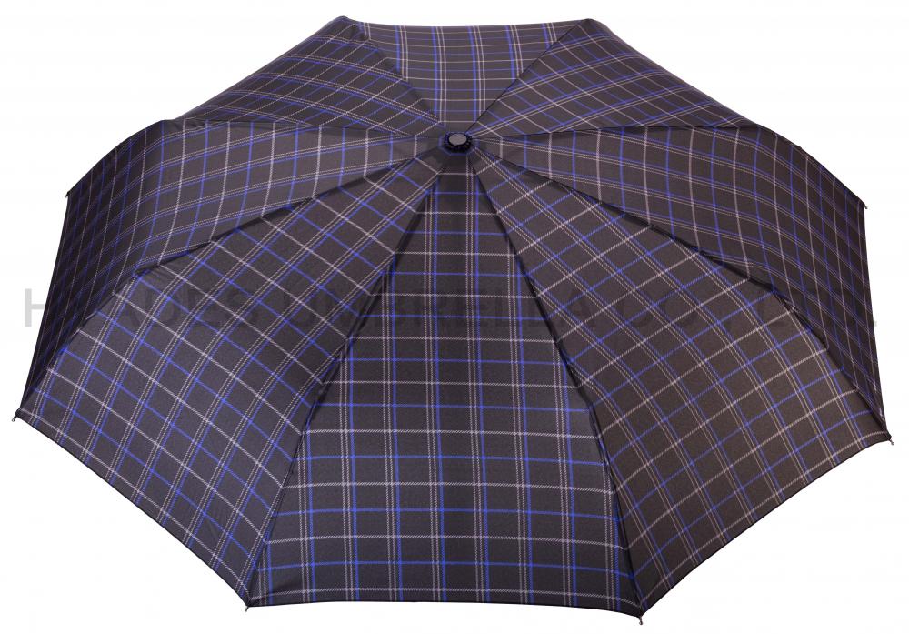 Navy Check Print 3 Folding Umbrella