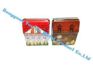 Painted Cartoon Food Grade Tin Containers Tin Can With Cove