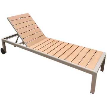 Aluminum Wood Folding Beach Swimming Pool Outdoor Chaise Lounge Chair