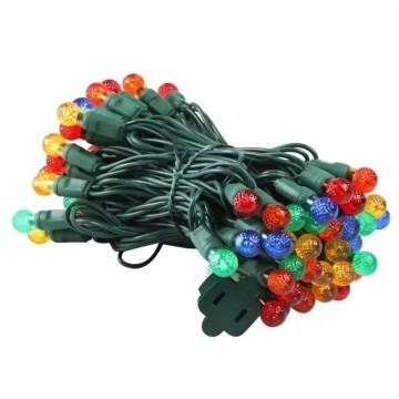 Commercial Grade 120V 17FT 50 LED G12 Faceted String Lights for Christmas Holiday Decoration