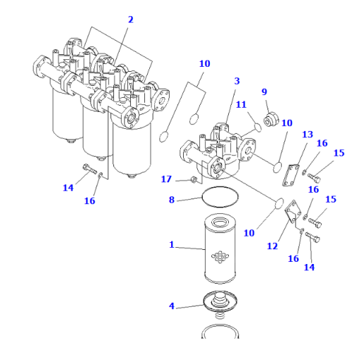 428-16-21110 OIL FILTER ASS'Y FOR WA700-3
