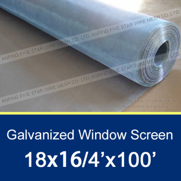18x16 Galvanized Window Netting 4'x100'