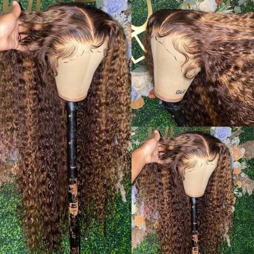 Highlight Wig Human Hair hd Lace Wig 13x6 curly wigs s For Women 13x4 Deep Water Wave Brazilian blonde Lace Front Wig