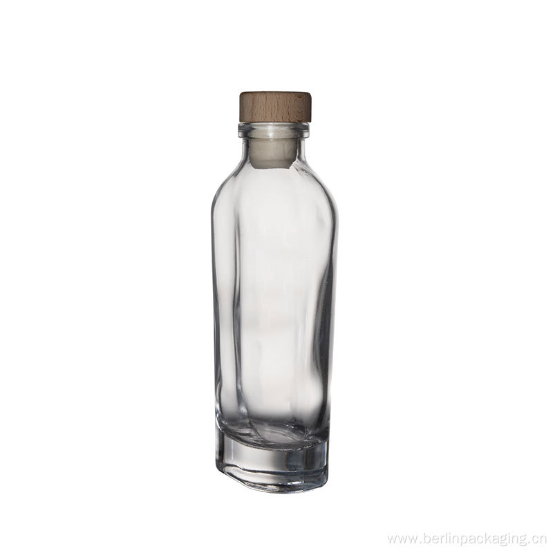 189ml Thick Base Clear Glass Flask Whiskey Bottle